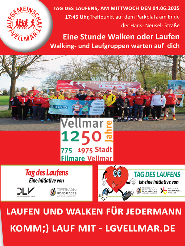 Blättchen Tag des Laufens eine Spalte